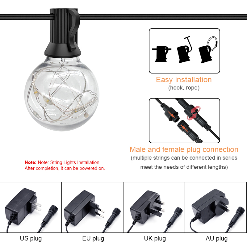 HCP081  G40暖光铜线灯串